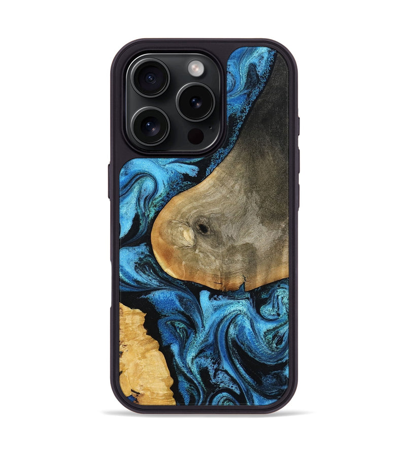 iPhone 16 Pro Wood Phone Case - Kelsea (Blue, 799049)