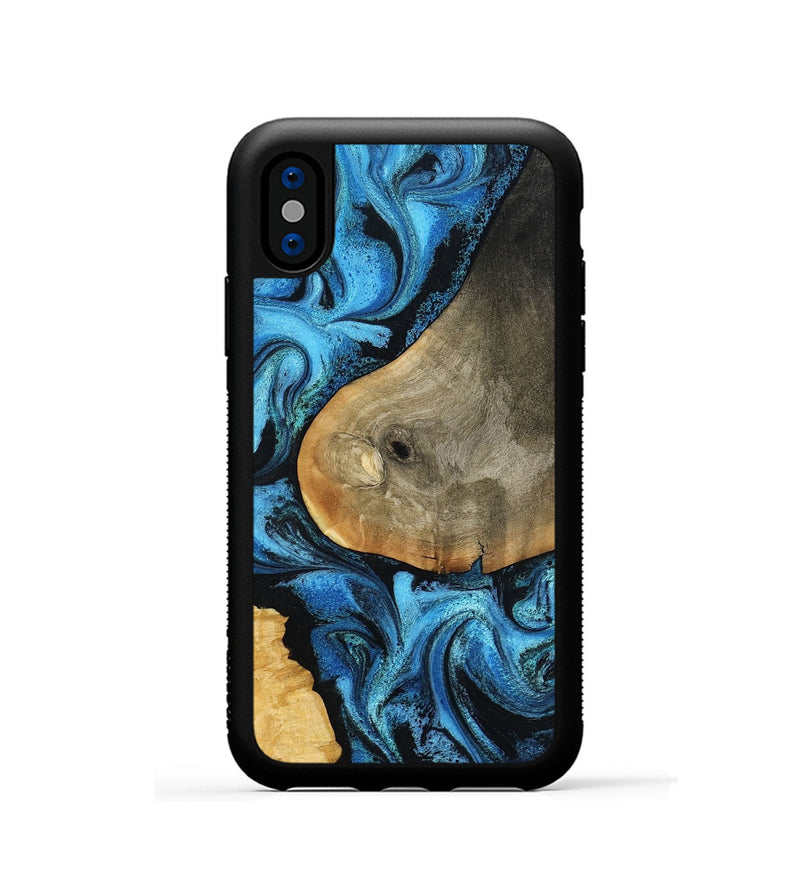iPhone Xs Wood Phone Case - Kelsea (Blue, 799049)