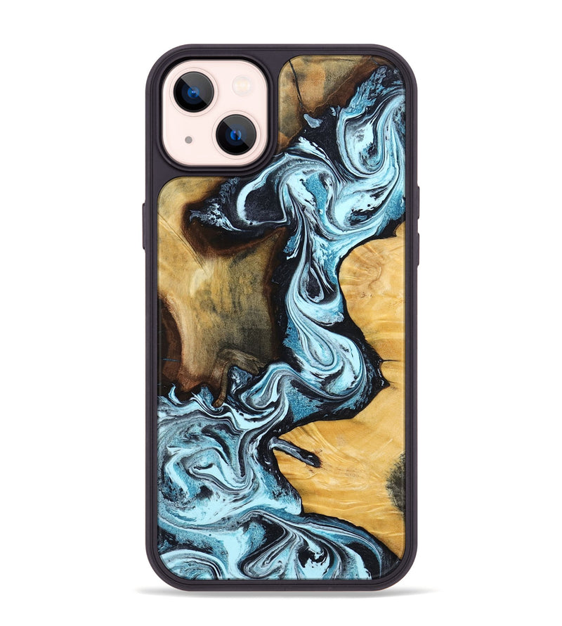 iPhone 14 Plus Wood Phone Case - Tatyana (Blue, 799050)