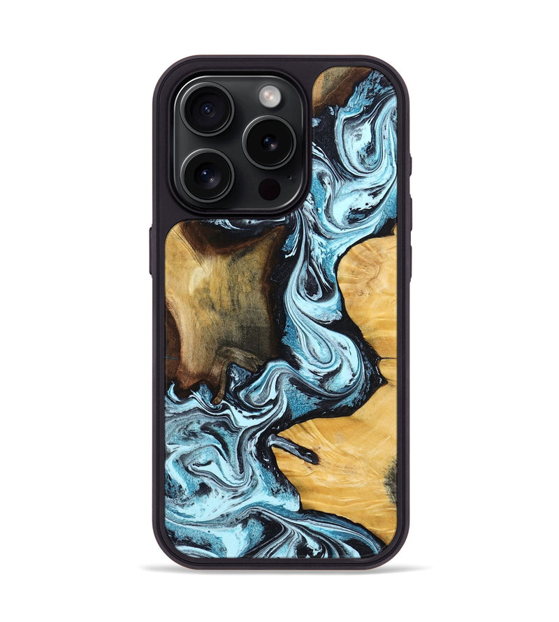 iPhone 15 Pro Wood Phone Case - Tatyana (Blue, 799050)