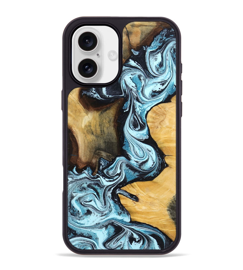 iPhone 16 Plus Wood Phone Case - Tatyana (Blue, 799050)