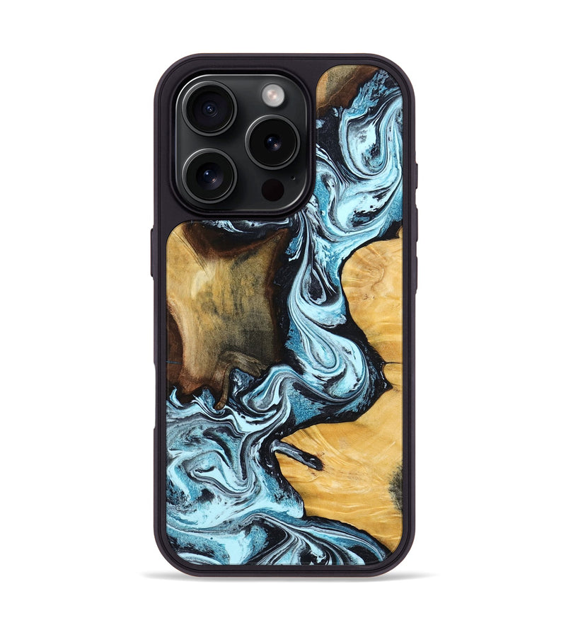 iPhone 16 Pro Wood Phone Case - Tatyana (Blue, 799050)