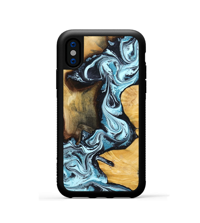 iPhone Xs Wood Phone Case - Tatyana (Blue, 799050)