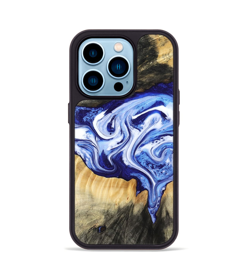 iPhone 14 Pro Wood Phone Case - Ola (Blue, 799051)