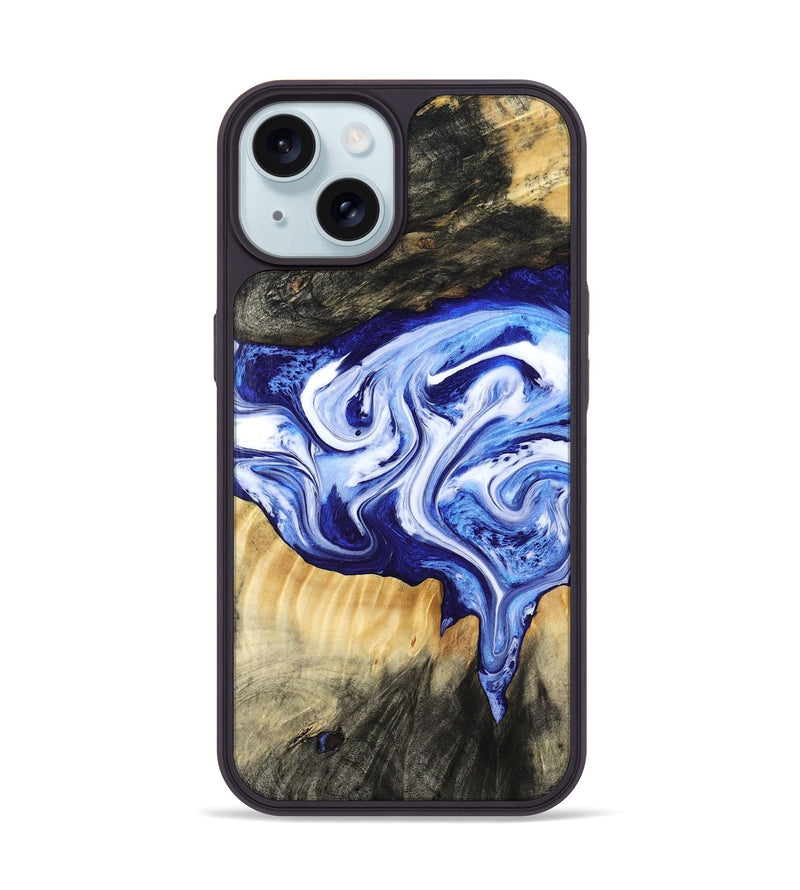 iPhone 15 Wood Phone Case - Ola (Blue, 799051)