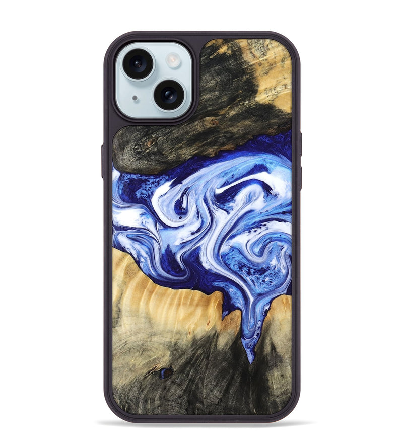iPhone 15 Plus Wood Phone Case - Ola (Blue, 799051)