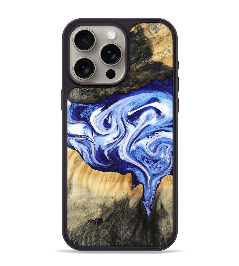 iPhone 15 Pro Max Wood Phone Case - Ola (Blue, 799051)