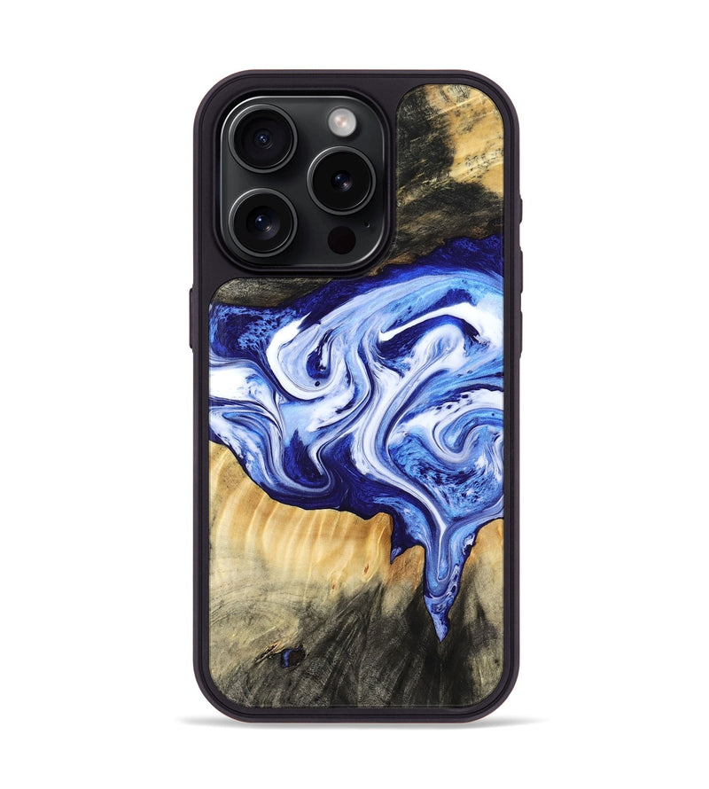 iPhone 15 Pro Wood Phone Case - Ola (Blue, 799051)