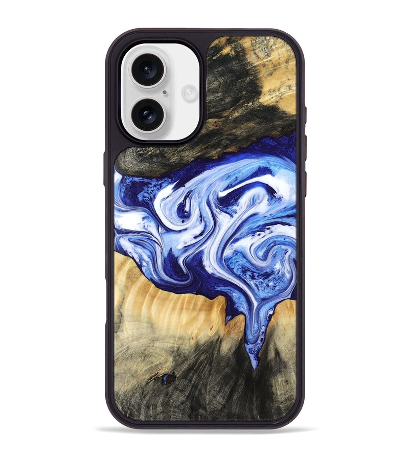 iPhone 16 Plus Wood Phone Case - Ola (Blue, 799051)