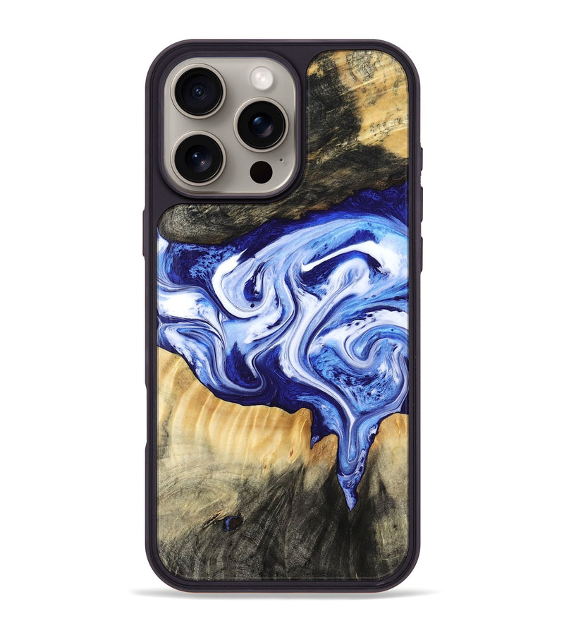 iPhone 16 Pro Max Wood Phone Case - Ola (Blue, 799051)