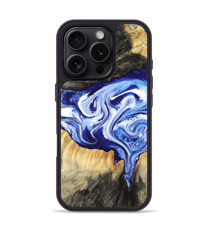 iPhone 16 Pro Wood Phone Case - Ola (Blue, 799051)