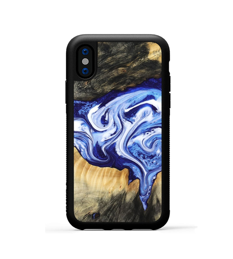 iPhone Xs Wood Phone Case - Ola (Blue, 799051)