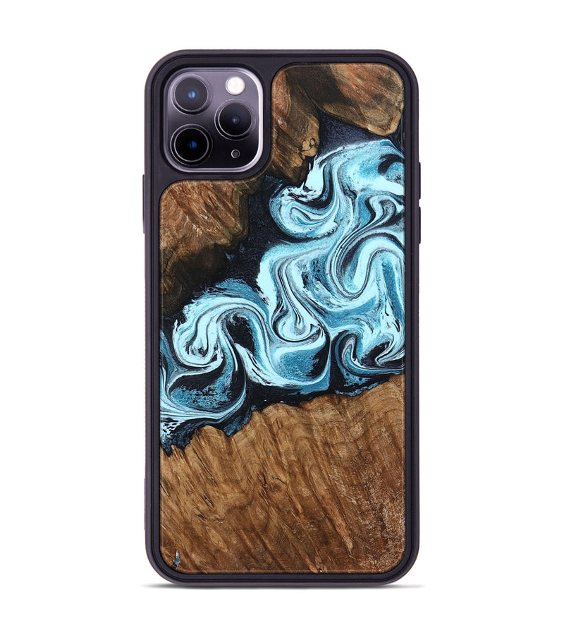 iPhone 11 Pro Max Wood Phone Case - Leilany (Blue, 799056)