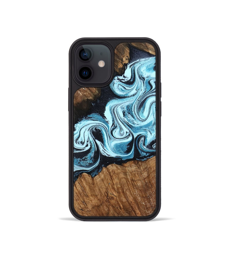 iPhone 12 mini Wood Phone Case - Leilany (Blue, 799056)