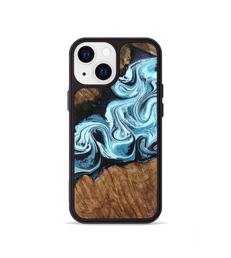 iPhone 13 mini Wood Phone Case - Leilany (Blue, 799056)
