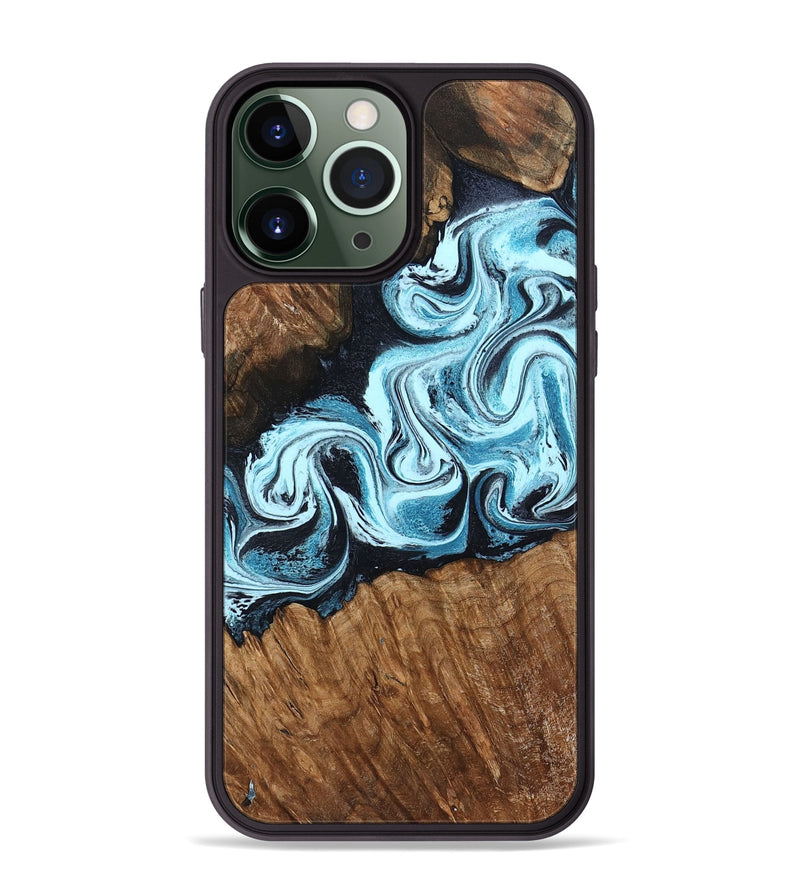 iPhone 13 Pro Max Wood Phone Case - Leilany (Blue, 799056)