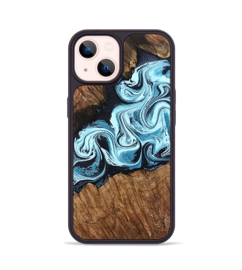 iPhone 14 Wood Phone Case - Leilany (Blue, 799056)