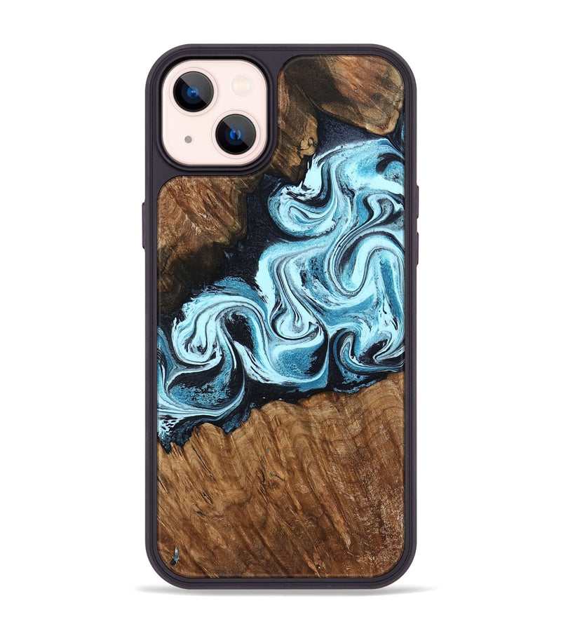 iPhone 14 Plus Wood Phone Case - Leilany (Blue, 799056)