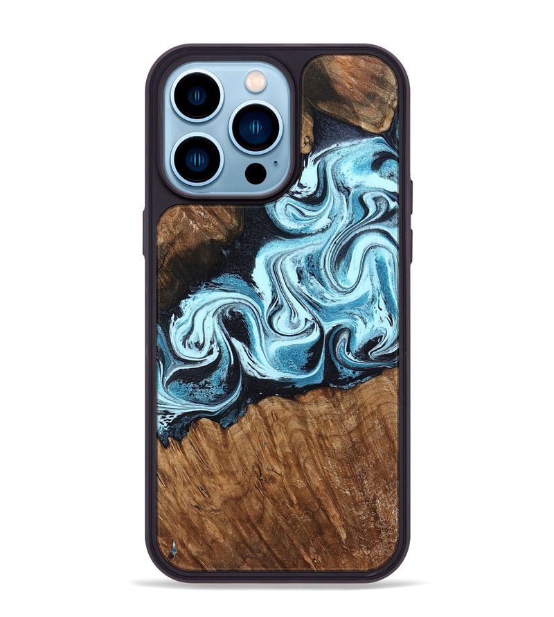 iPhone 14 Pro Max Wood Phone Case - Leilany (Blue, 799056)