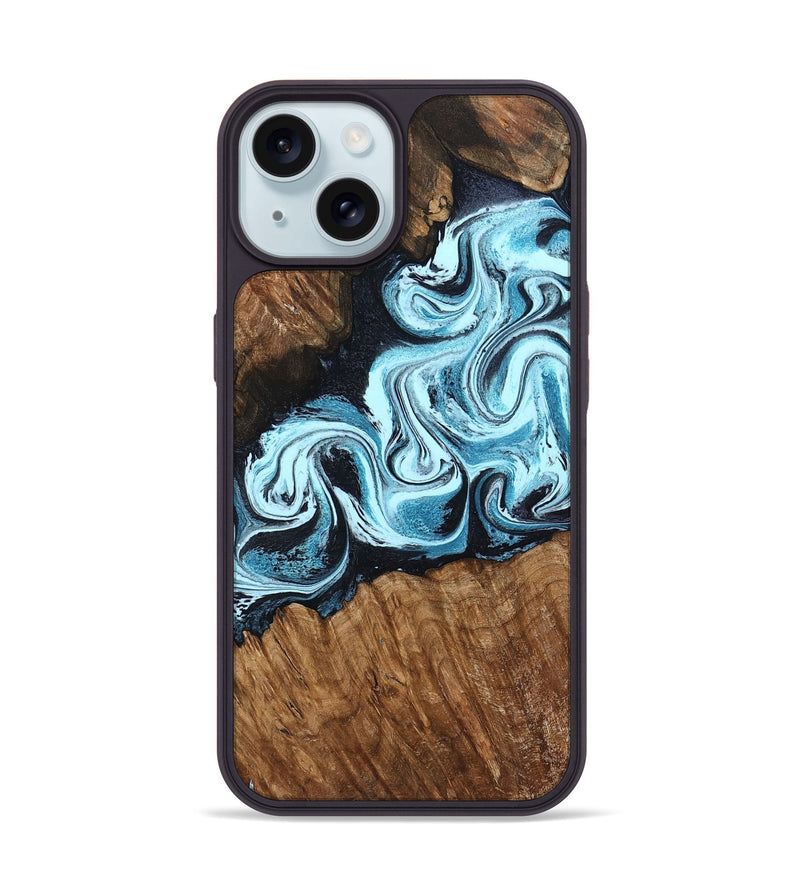iPhone 15 Wood Phone Case - Leilany (Blue, 799056)