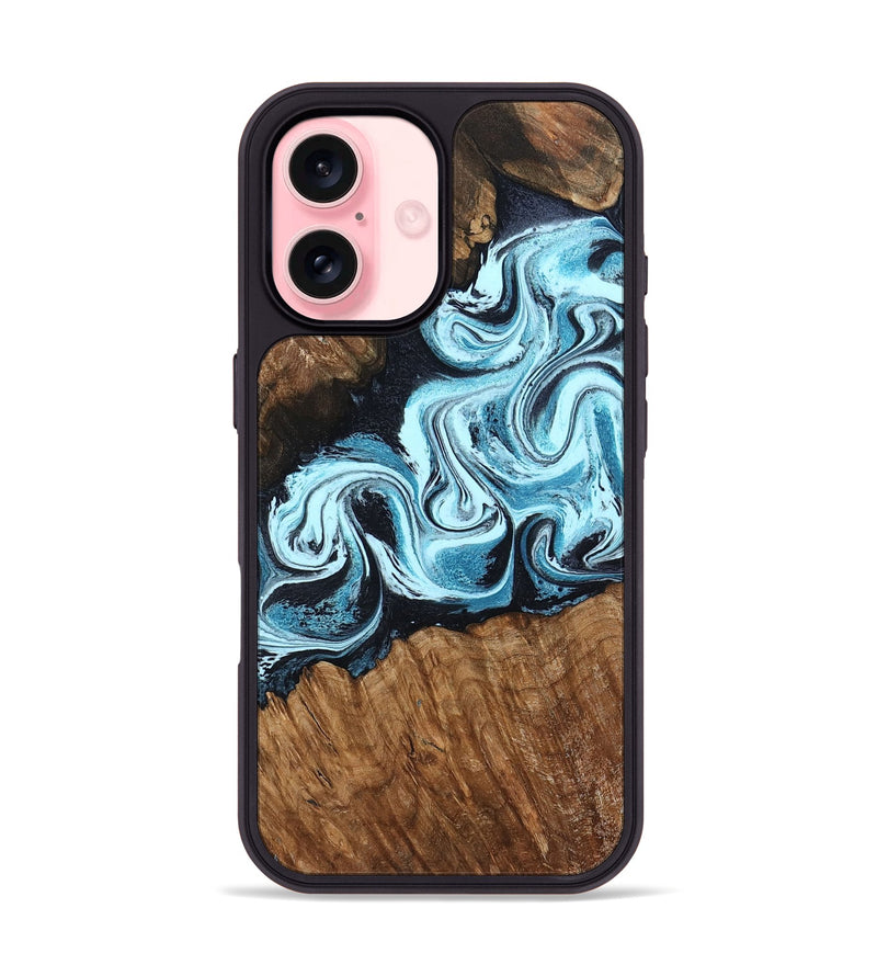 iPhone 16 Wood Phone Case - Leilany (Blue, 799056)