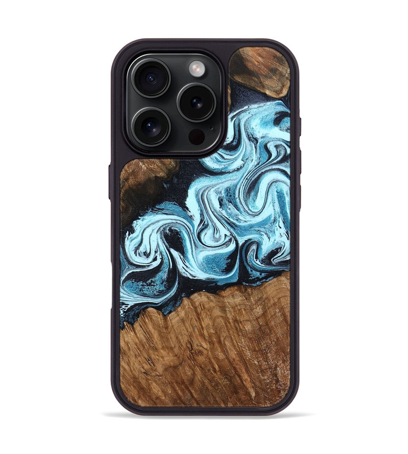 iPhone 16 Pro Wood Phone Case - Leilany (Blue, 799056)