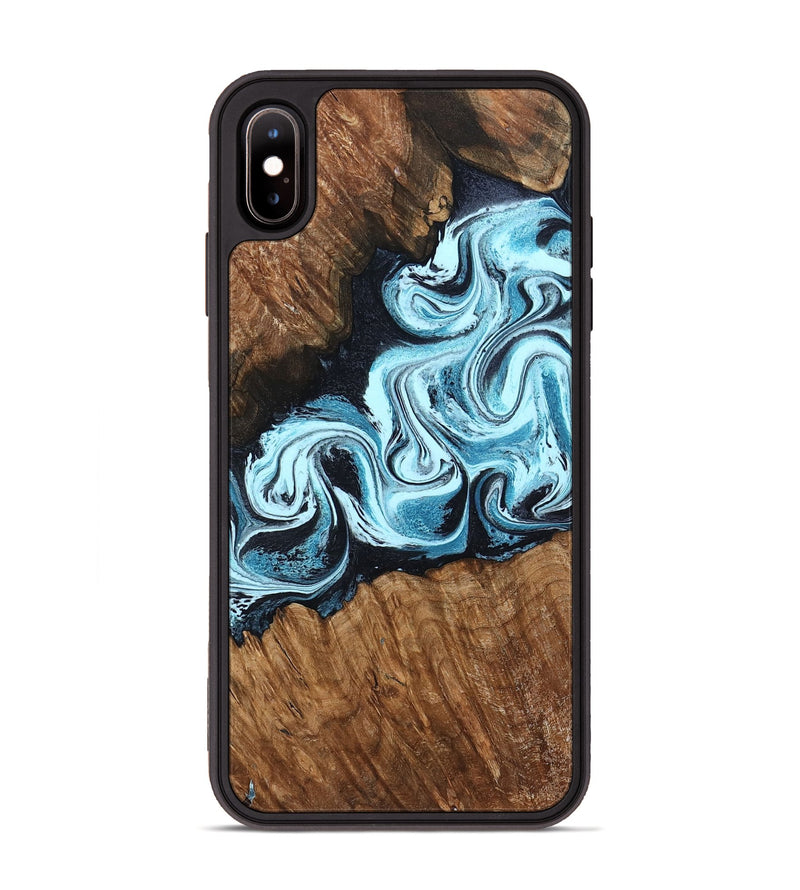 iPhone Xs Max Wood Phone Case - Leilany (Blue, 799056)