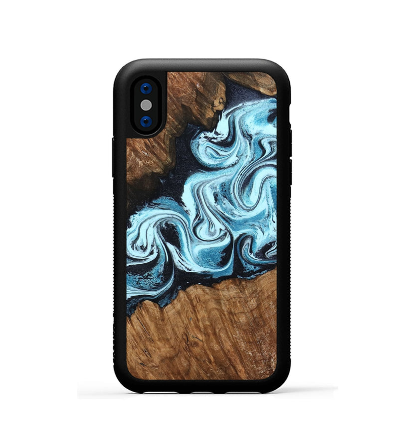 iPhone Xs Wood Phone Case - Leilany (Blue, 799056)