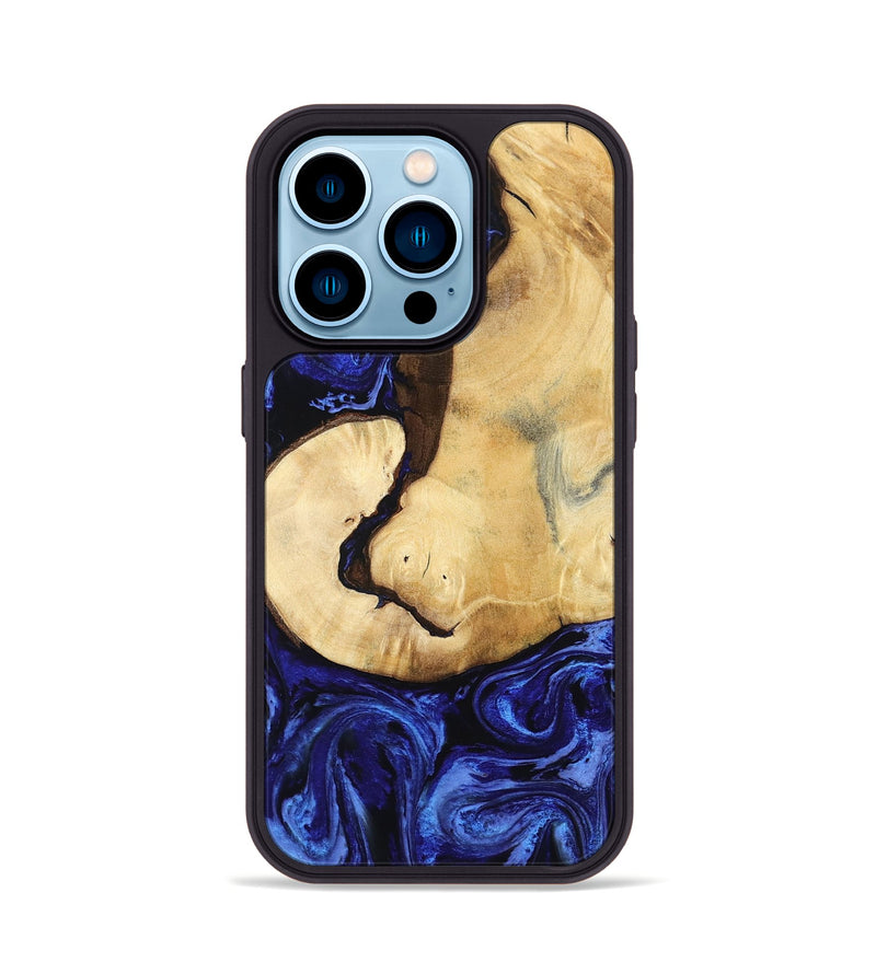iPhone 14 Pro Wood Phone Case - Leilani (Blue, 799057)