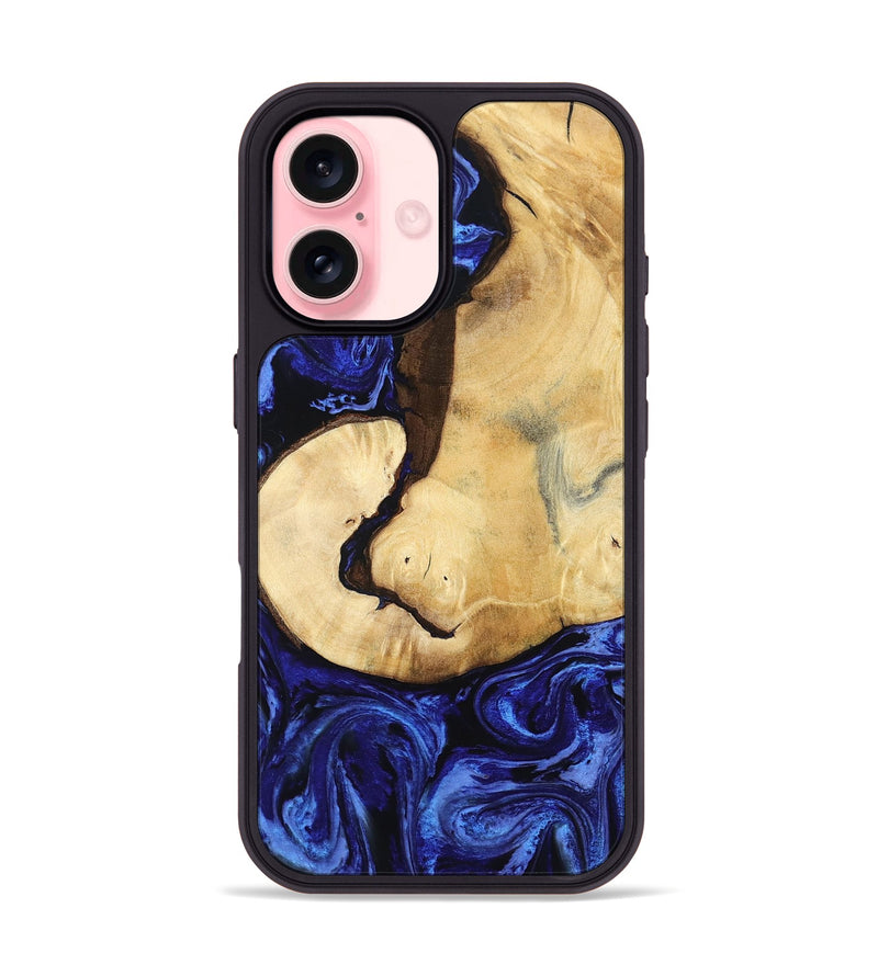 iPhone 16 Wood Phone Case - Leilani (Blue, 799057)