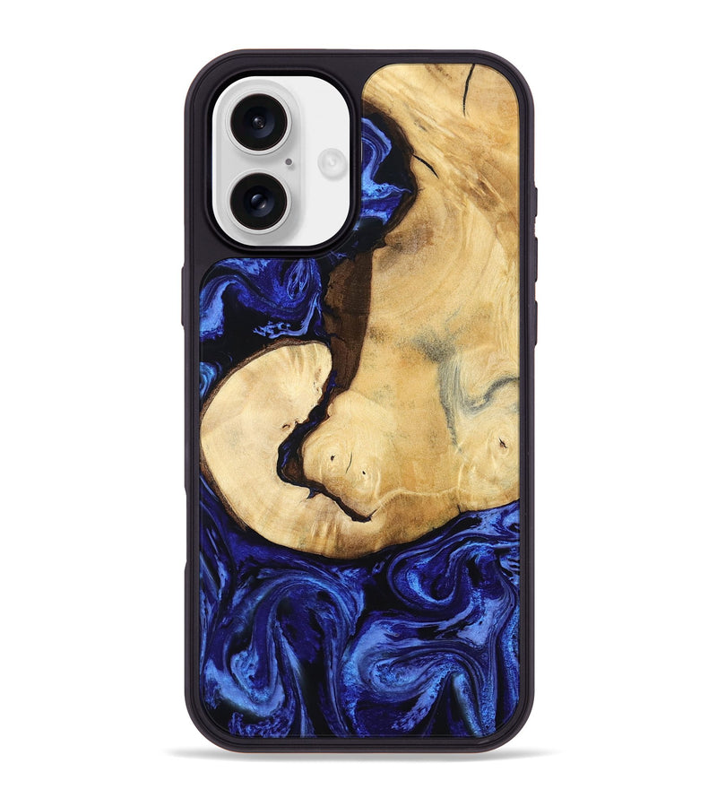 iPhone 16 Plus Wood Phone Case - Leilani (Blue, 799057)