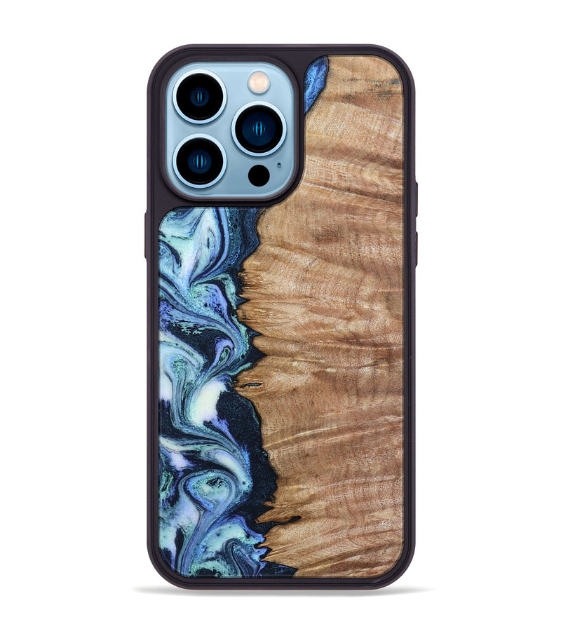 iPhone 14 Pro Max Wood Phone Case - Jayne (Blue, 799058)