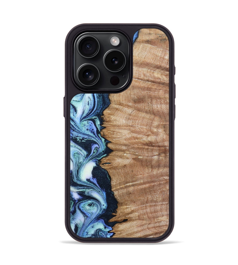 iPhone 15 Pro Wood Phone Case - Jayne (Blue, 799058)