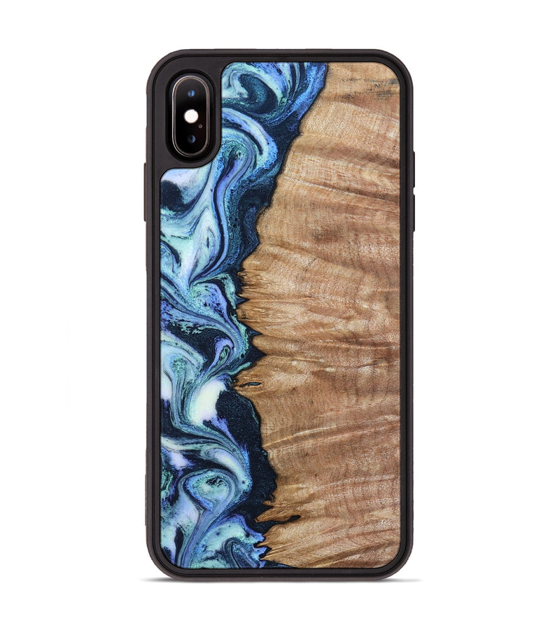 iPhone Xs Max Wood Phone Case - Jayne (Blue, 799058)