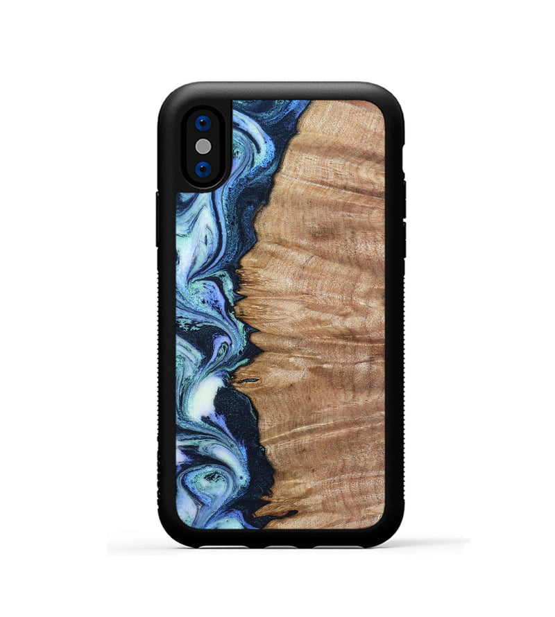 iPhone Xs Wood Phone Case - Jayne (Blue, 799058)