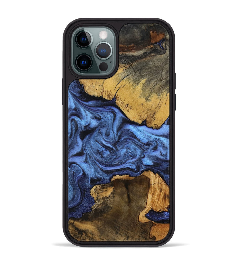 iPhone 12 Pro Max Wood Phone Case - Luciana (Blue, 799059)