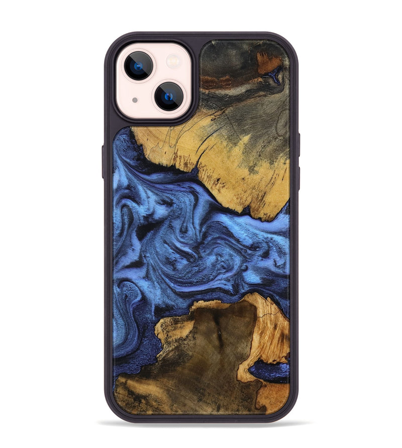 iPhone 14 Plus Wood Phone Case - Luciana (Blue, 799059)
