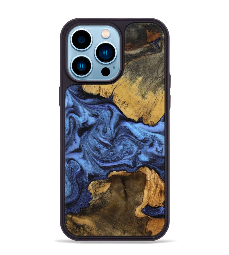 iPhone 14 Pro Max Wood Phone Case - Luciana (Blue, 799059)