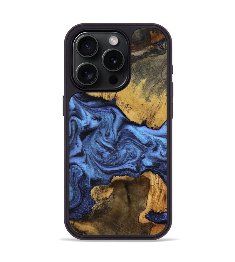 iPhone 15 Pro Wood Phone Case - Luciana (Blue, 799059)