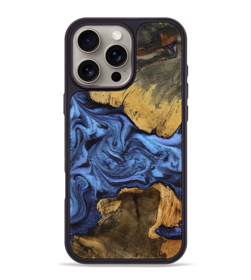 iPhone 16 Pro Max Wood Phone Case - Luciana (Blue, 799059)