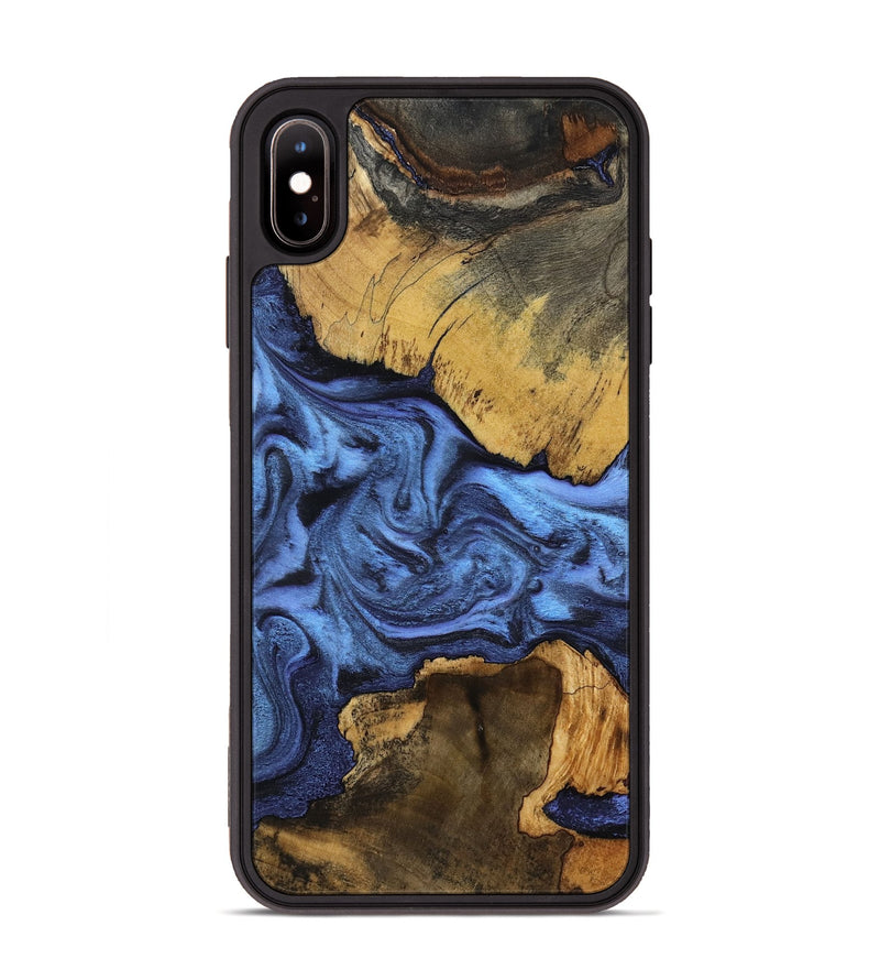 iPhone Xs Max Wood Phone Case - Luciana (Blue, 799059)