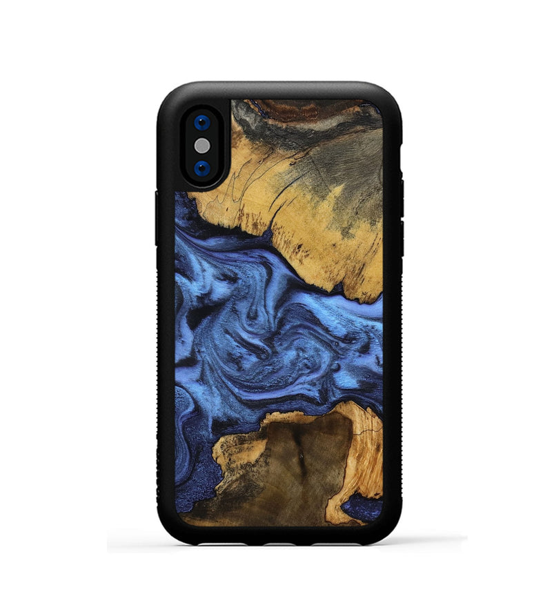 iPhone Xs Wood Phone Case - Luciana (Blue, 799059)