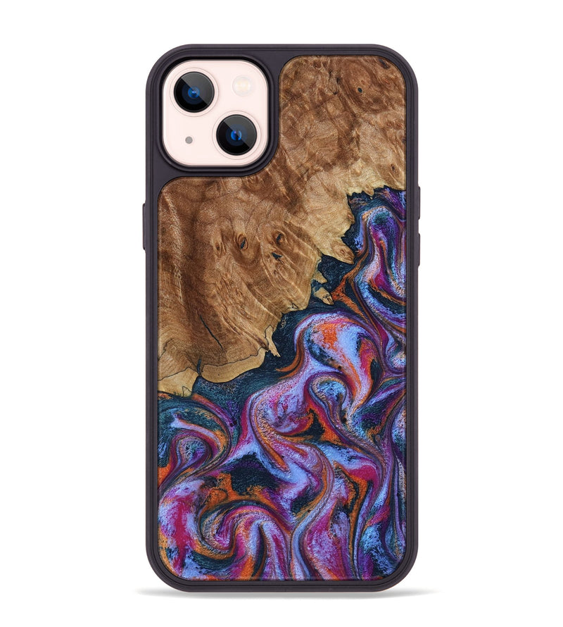 iPhone 14 Plus Wood Phone Case - Nya (Blue, 799060)