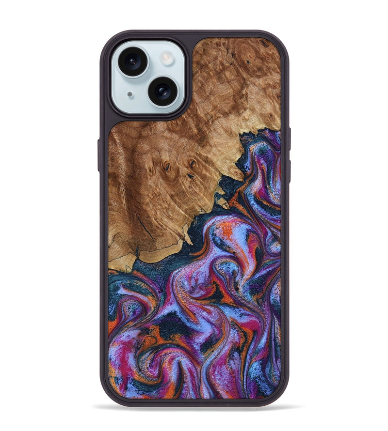 iPhone 15 Plus Wood Phone Case - Nya (Blue, 799060)