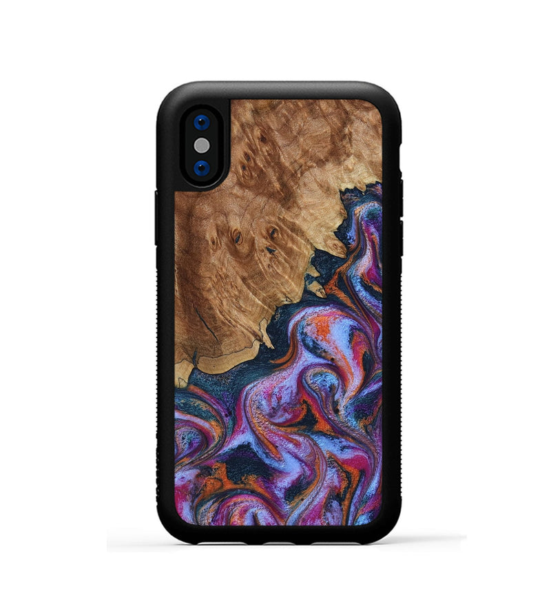 iPhone Xs Wood Phone Case - Nya (Blue, 799060)