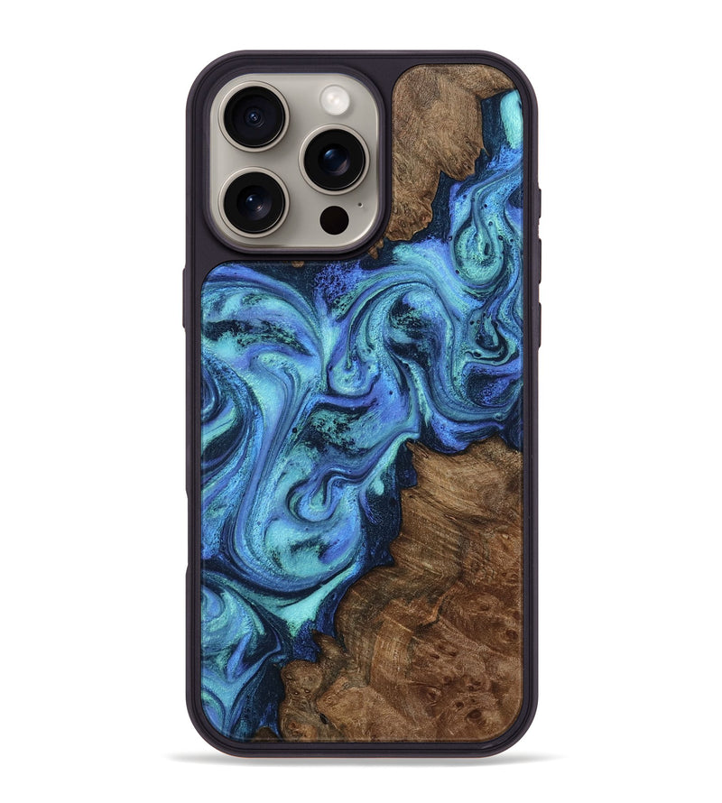 iPhone 16 Pro Max Wood Phone Case - Gideon (Blue, 799061)