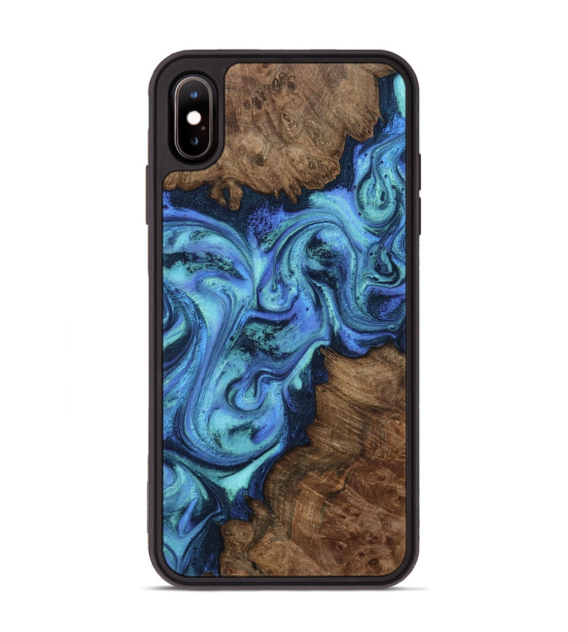 iPhone Xs Max Wood Phone Case - Gideon (Blue, 799061)