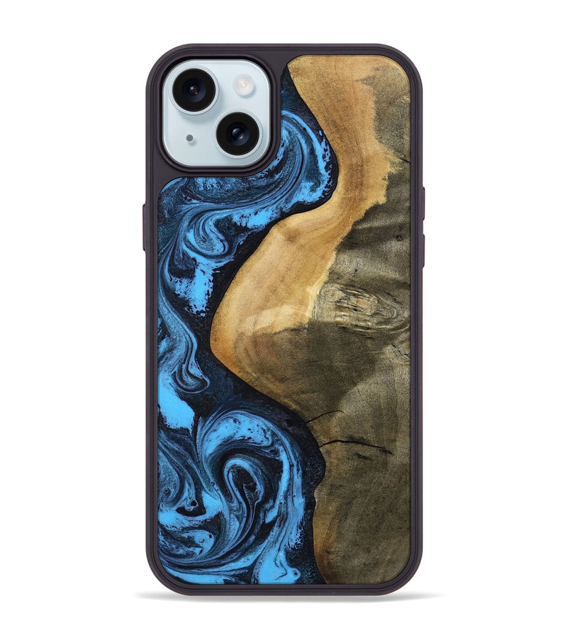 iPhone 15 Plus Wood Phone Case - Kora (Blue, 799062)