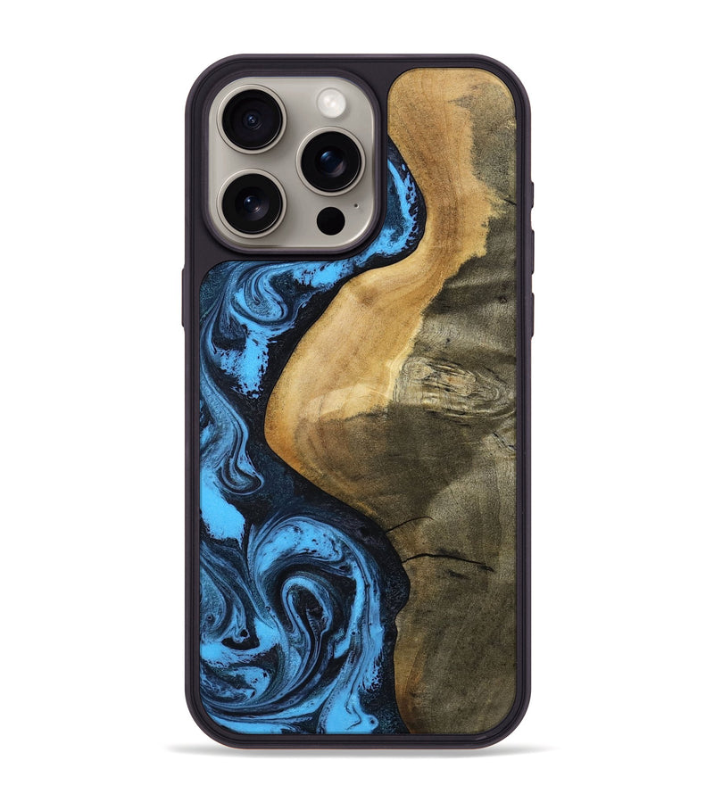 iPhone 15 Pro Max Wood Phone Case - Kora (Blue, 799062)