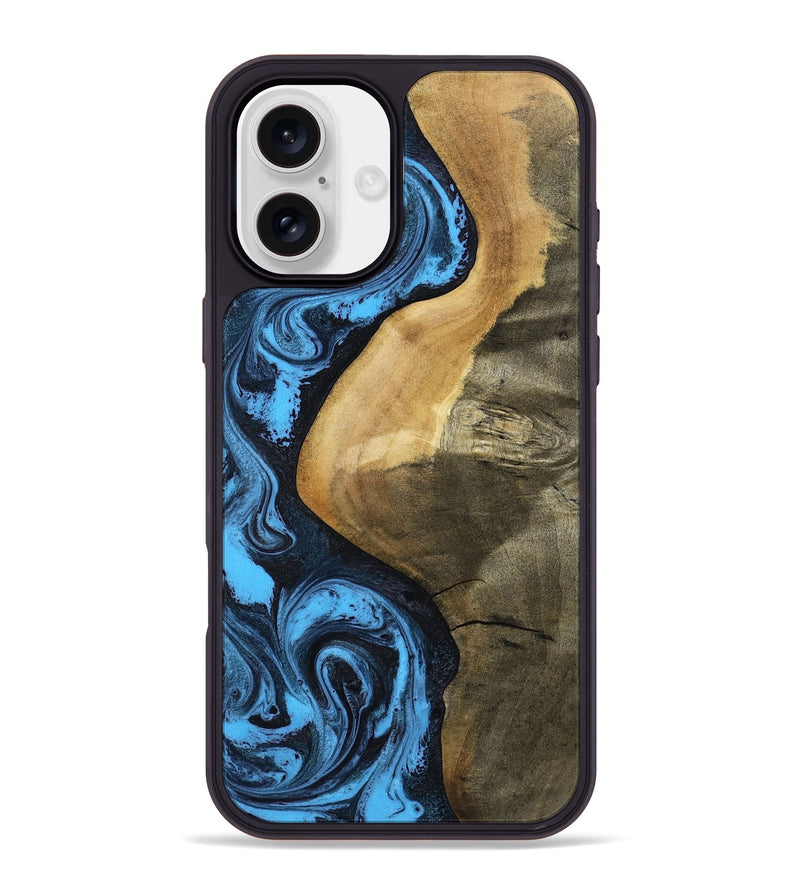 iPhone 16 Plus Wood Phone Case - Kora (Blue, 799062)
